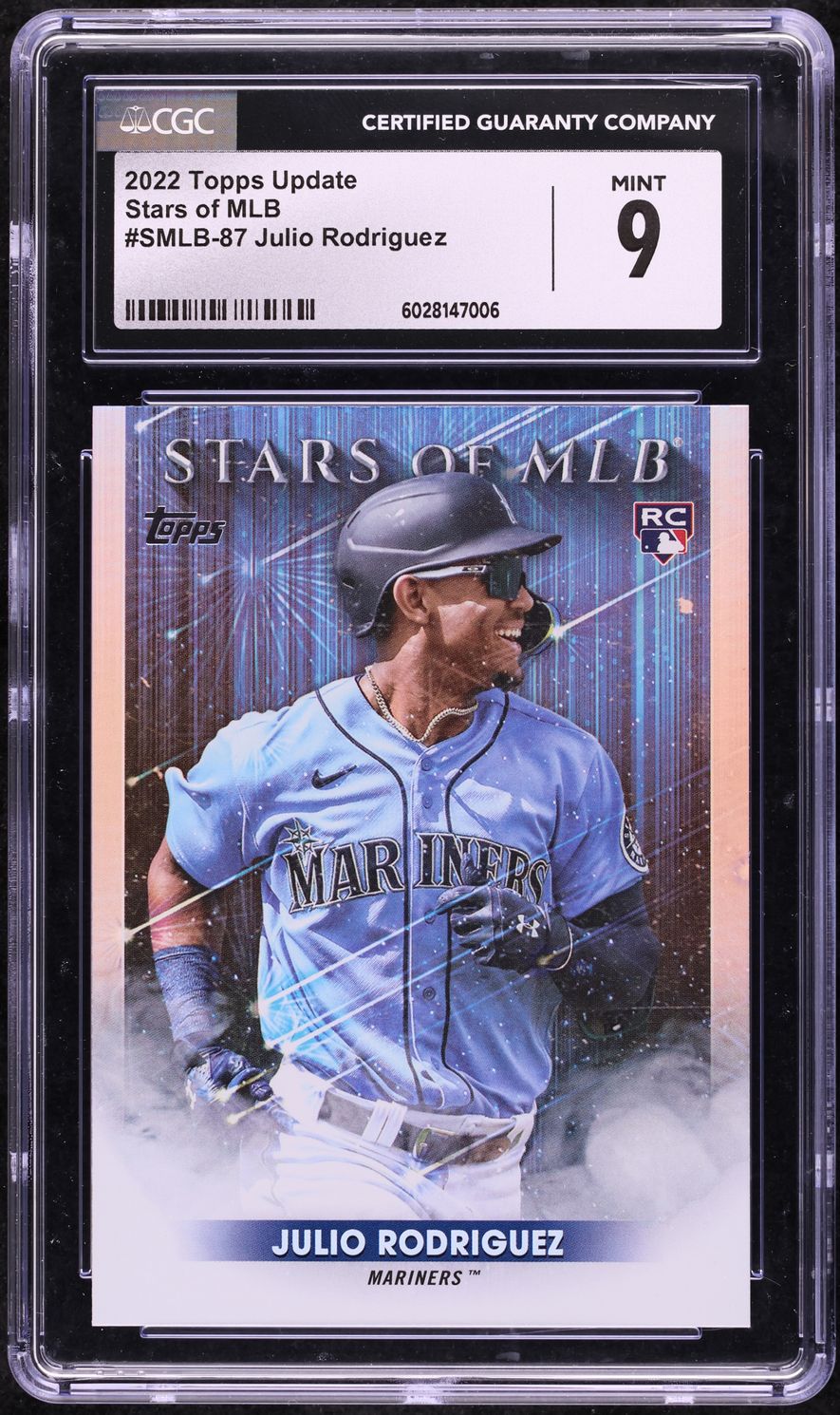 2022 Topps Update Stars Of MLB Julio Rodriguez ROOKIE #SMLB-87 CGC 9 MINT