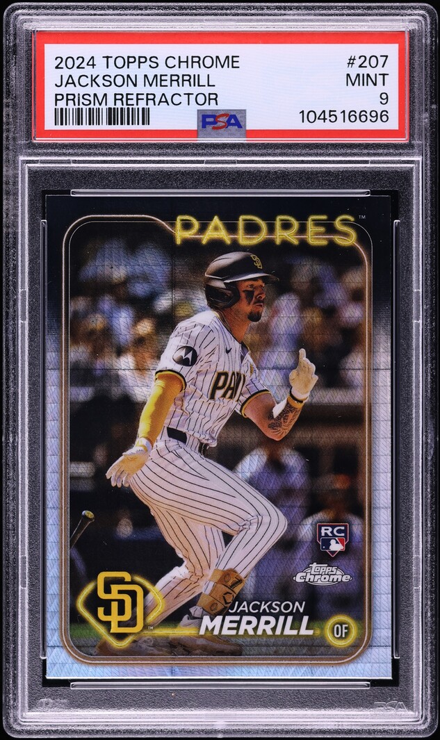2024 Topps Chrome Prism Refractor Jackson Merrill ROOKIE #207 PSA 9 MINT