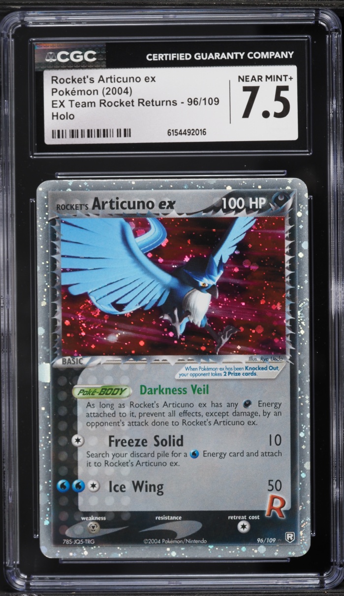 2004 Pokemon EX Team Rocket Returns Holo Rocket's Articuno EX #96 CGC 7.5 NRMT+