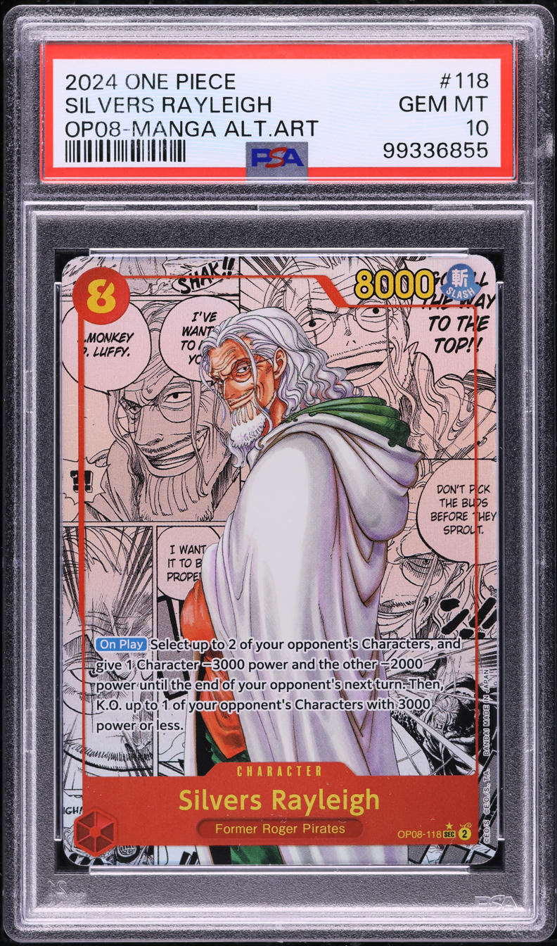 2024 One Piece Two Legends Manga Alt Art Silvers Rayleigh #118 PSA 10 ...