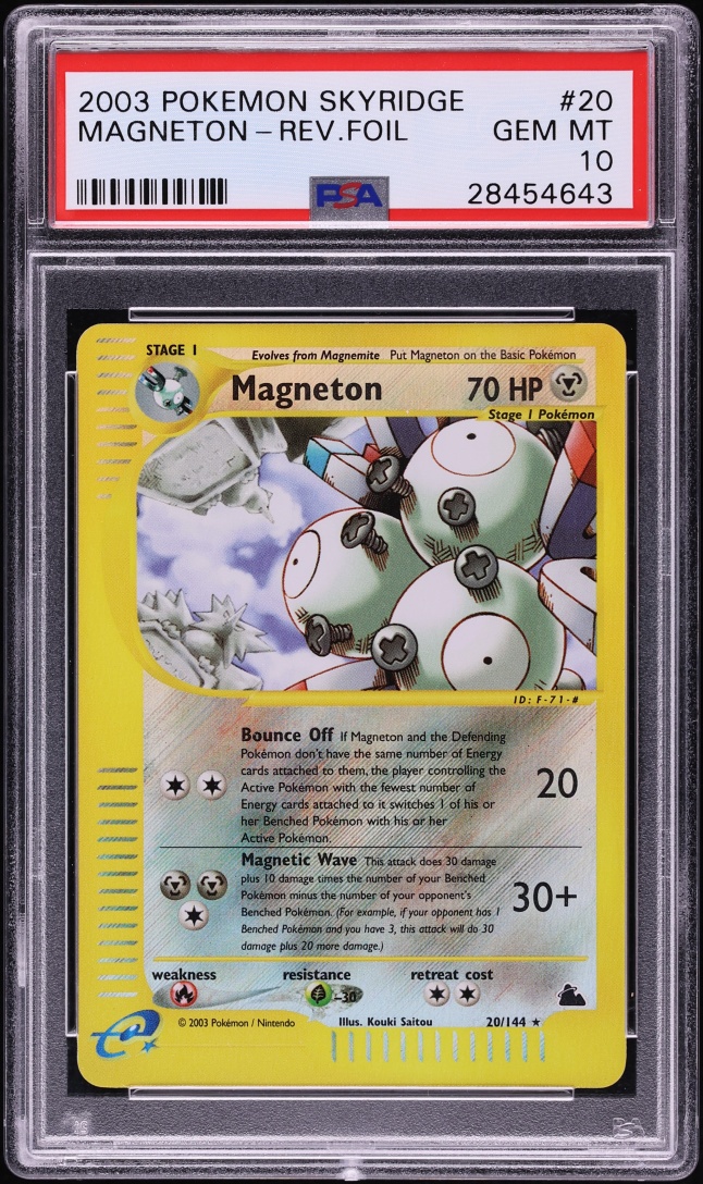 2003 Pokemon Skyridge Reverse Holo Magneton #20 PSA 10 GEM MINT