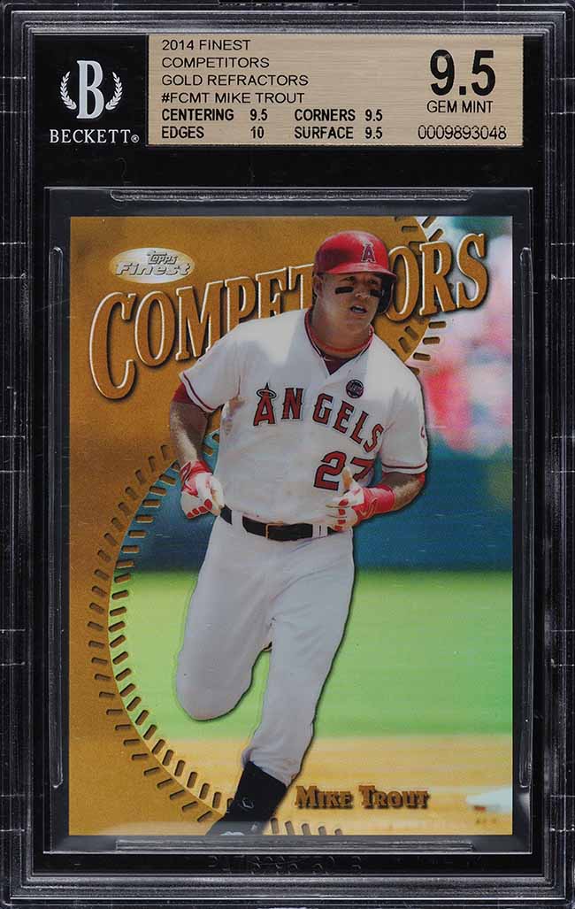 2014 Finest Competitors Gold Refractor Mike Trout /25 #FCMT BGS 9.5 GEM MINT - Photo 1