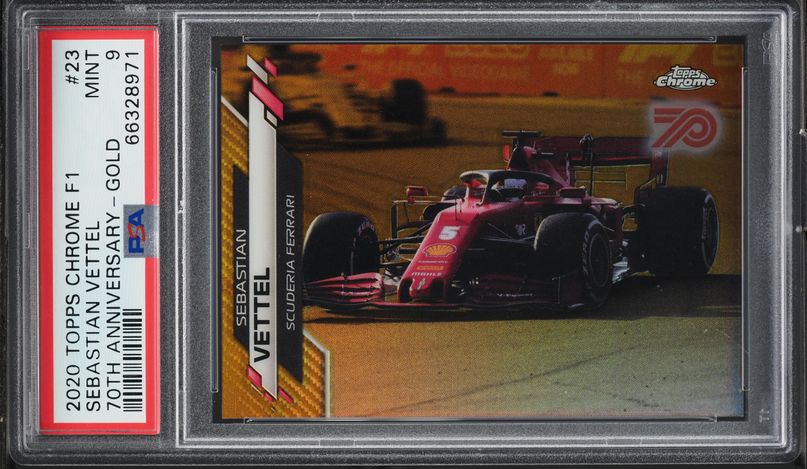2020 Topps Chrome Formula 1 F1 Sapphire Sebastian Vettel #176 PSA