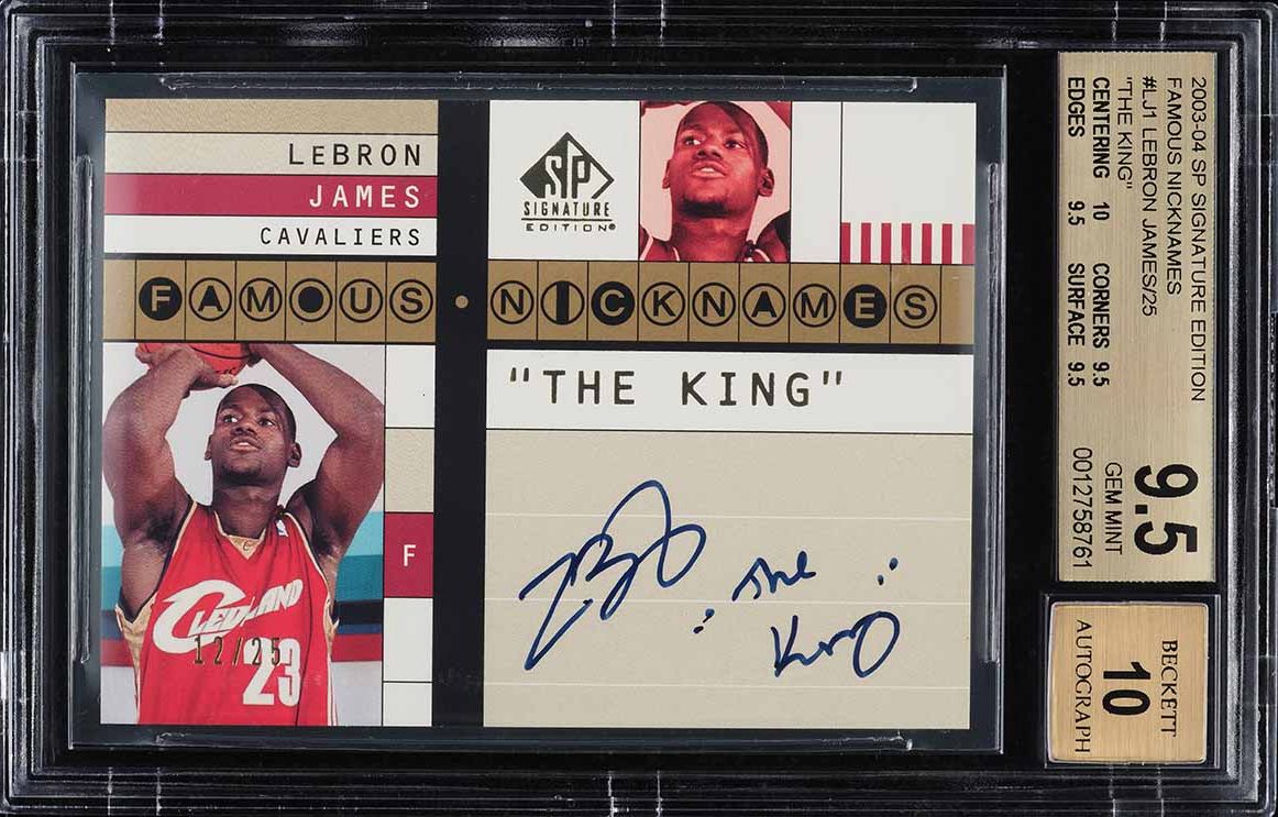 2003 SP Signature Famous Nicknames The King LeBron James ROOKIE