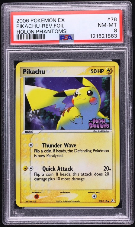 2006 Pokemon EX Holon Phantoms Holo Pikachu #78 PSA 8 NM-MT