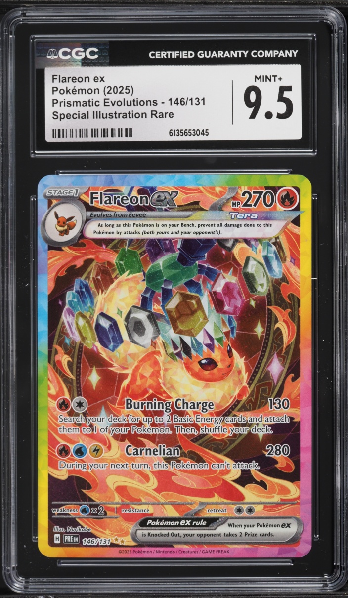 2025 Pokemon Scarlet & Violet Prismatic Evolutions SIR Flareon EX #146 CGC 9.5 MINT+
