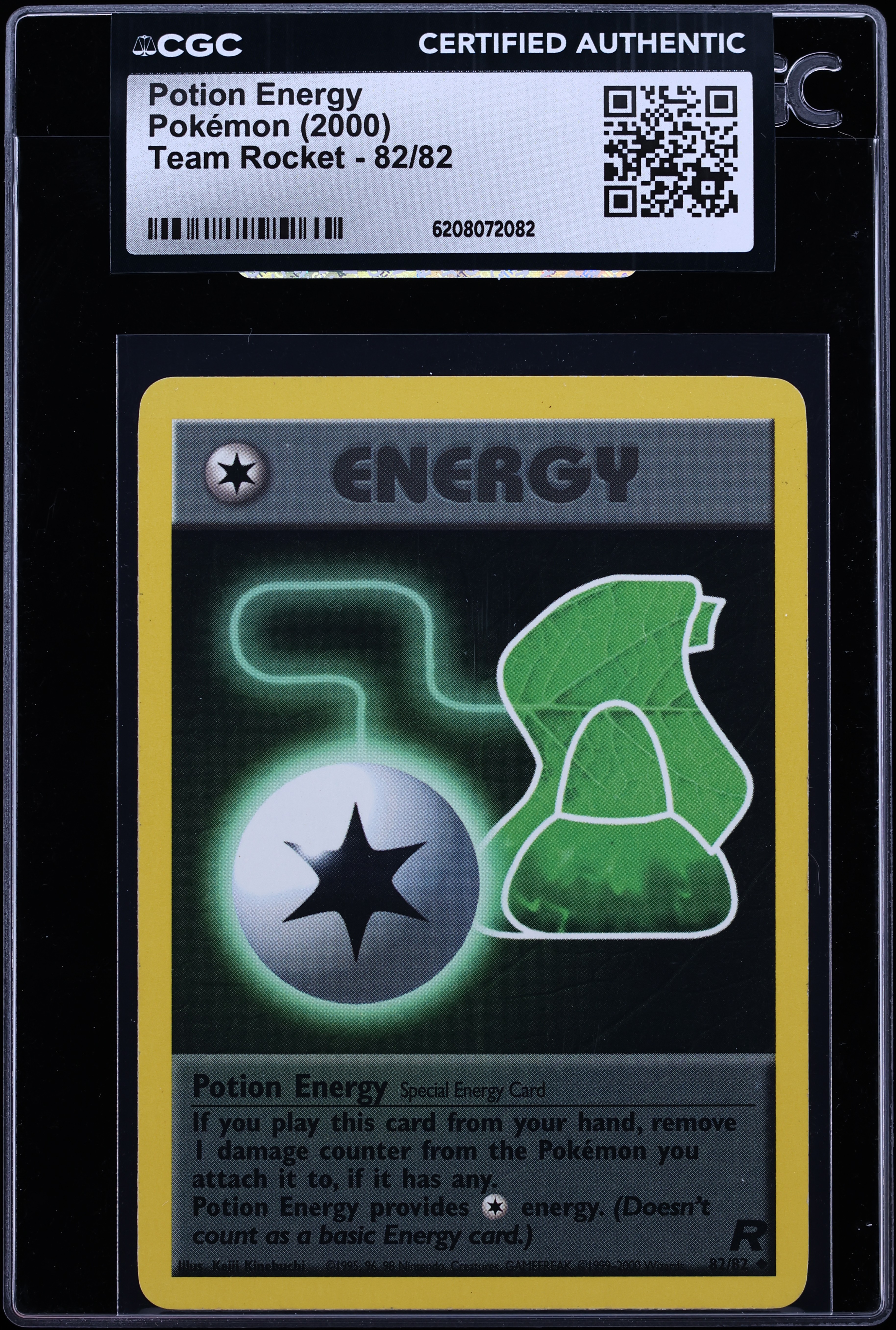 2000 Pokemon Team Rocket Potion Energy #82 CGC AUTH