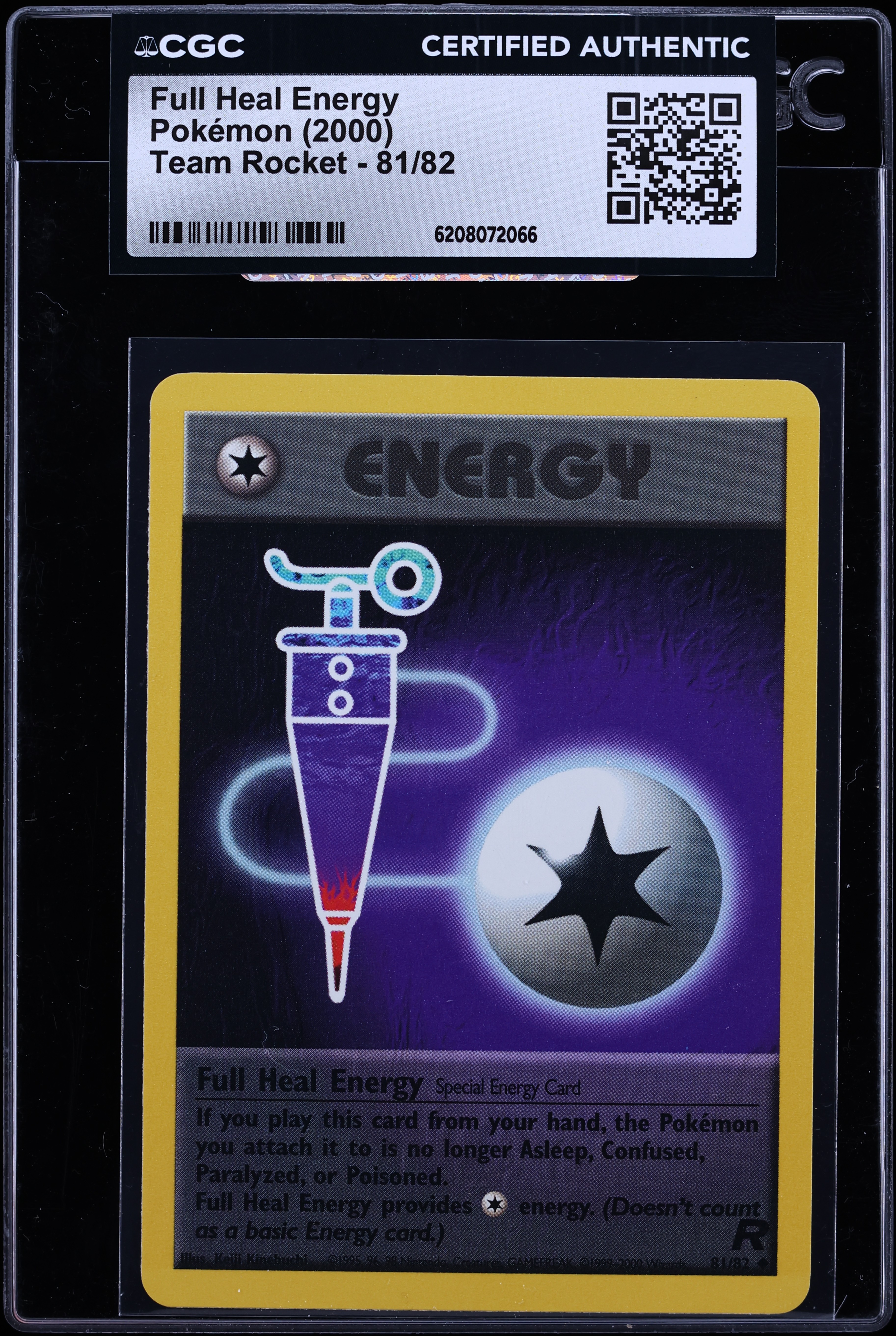 2000 Pokemon Team Rocket Full Heal Energy #81 CGC AUTH