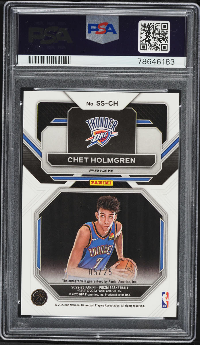 2022 Panini Prizm Sensational Mojo Chet Holmgren ROOKIE AUTO DNA 10 /25 #SSCH PSA 10 GEM MINT