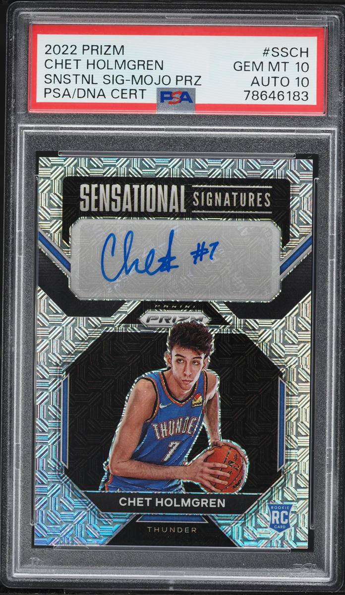 2022 Panini Prizm Sensational Mojo Chet Holmgren ROOKIE AUTO DNA 10 /25 #SSCH PSA 10 GEM MINT