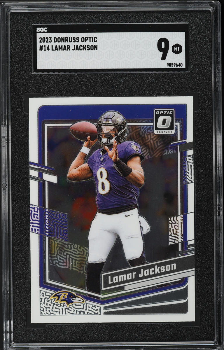 2023 Donruss Optic Lamar Jackson #14 SGC 9 MINT
