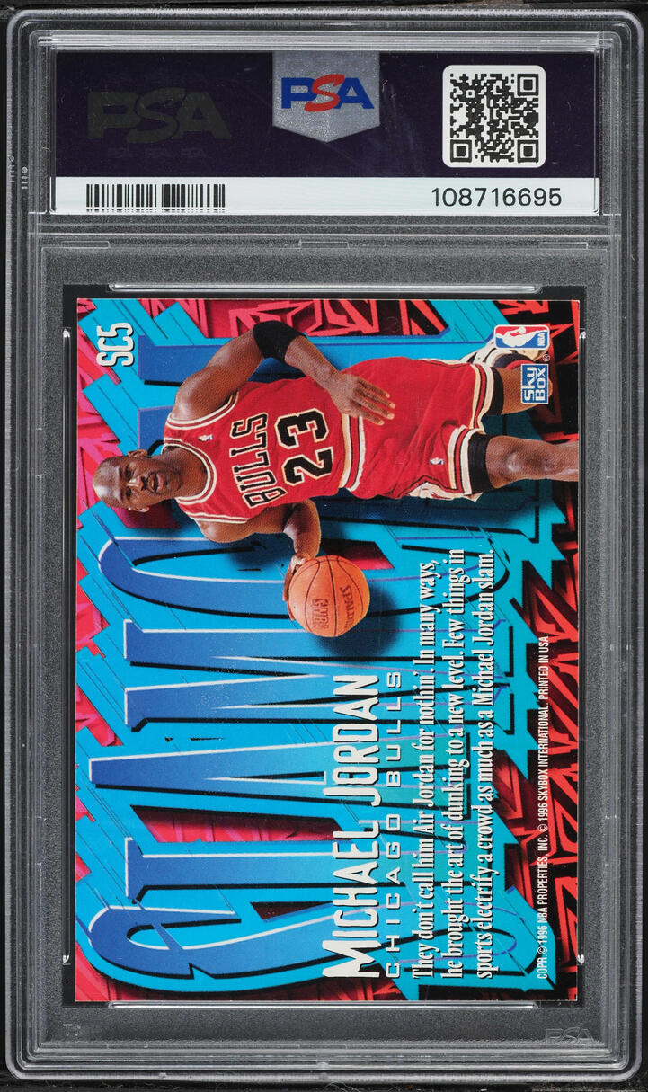 1996 Skybox Z-Force Slam Cam Michael Jordan #SC5 PSA 8 NM-MT