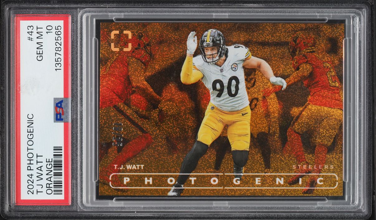 2024 Panini Photogenic Orange TJ Watt /25 #43 PSA 10 GEM MINT