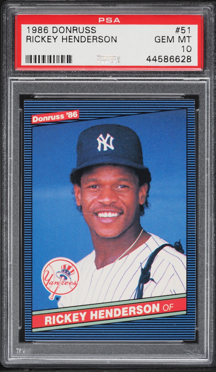 1986 Donruss Rickey Henderson #51 PSA 10 GEM MINT