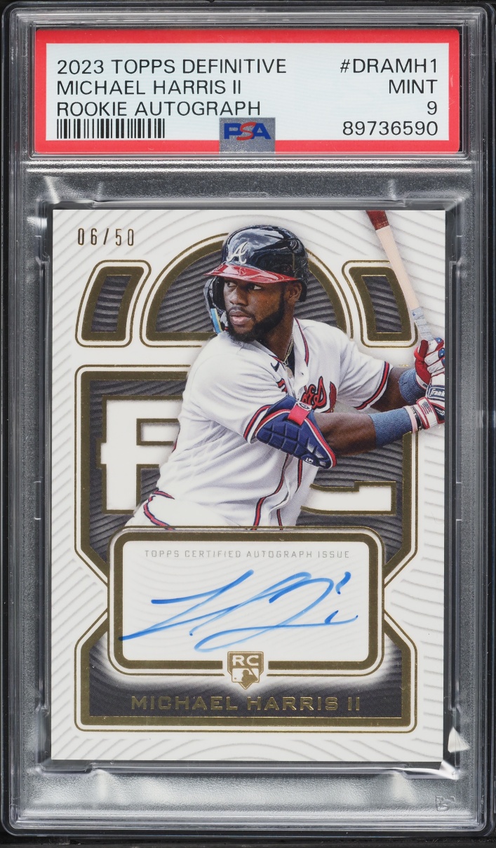 2023 Topps Definitive Collection Michael Harris II ROOKIE AUTO /50 #DRA-MH1 PSA 9 MINT