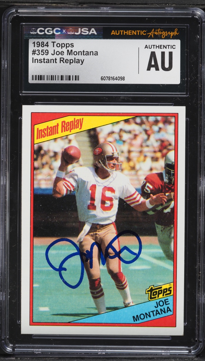 1984 Topps Football Joe Montana AUTO #359 JSA CGC AUTH