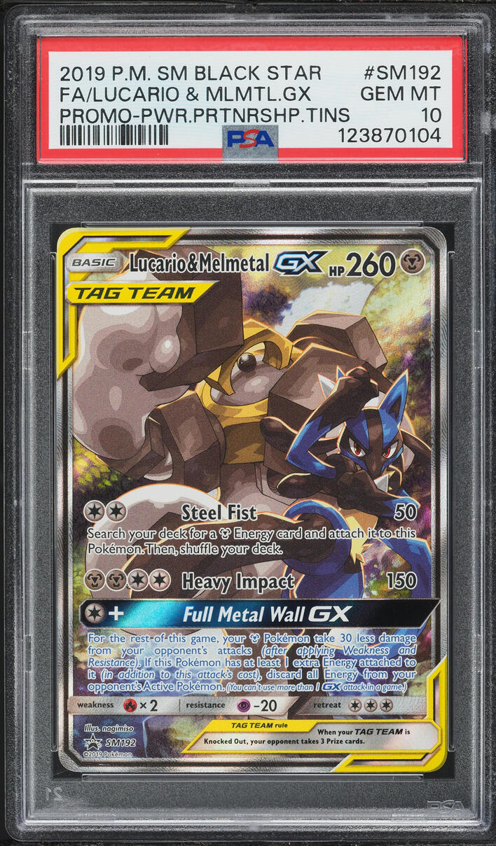 2019 Pokemon Sun & Moon Black Star Promo Lucario & Melmetal GX #SM192 PSA 10 GEM MINT