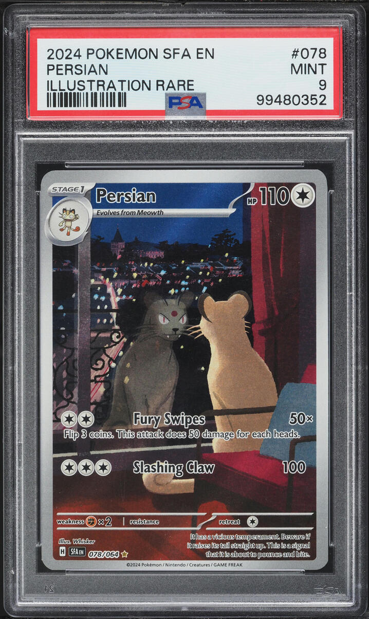 2024 Pokemon Scarlet & Violet Shrouded Fable IR Persian #78 PSA 9 MINT
