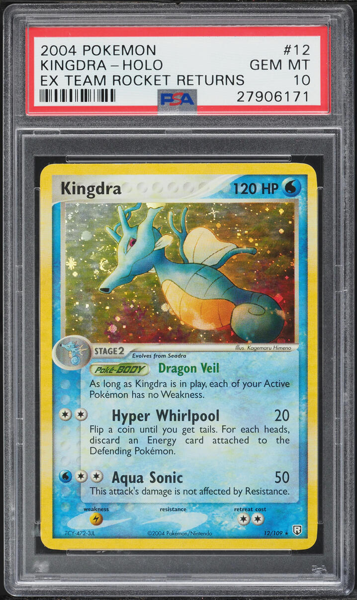 2004 Pokemon EX Team Rocket Returns Holo Kingdra #12 PSA 10 GEM MINT