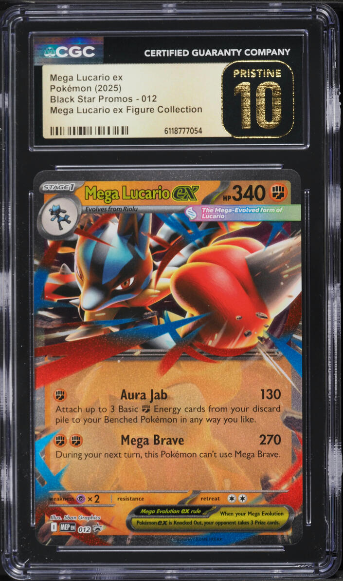 2025 Pokemon Mega Evolution Promos Figure Collection Holo Mega Lucario ex #12 CGC 10 PRISTINE
