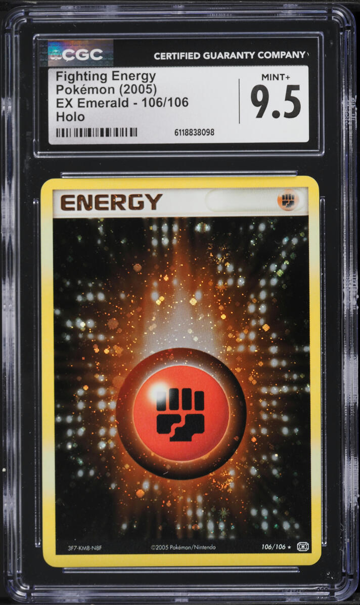 2005 Pokemon EX Emerald Holo Fighting Energy #106 CGC 9.5 MINT+