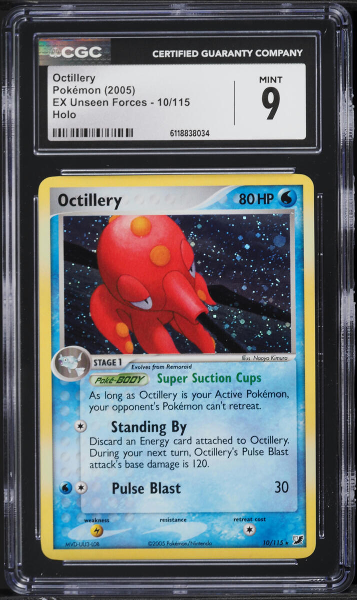 2005 Pokemon EX Unseen Forces Holo Octillery #10 CGC 9 MINT