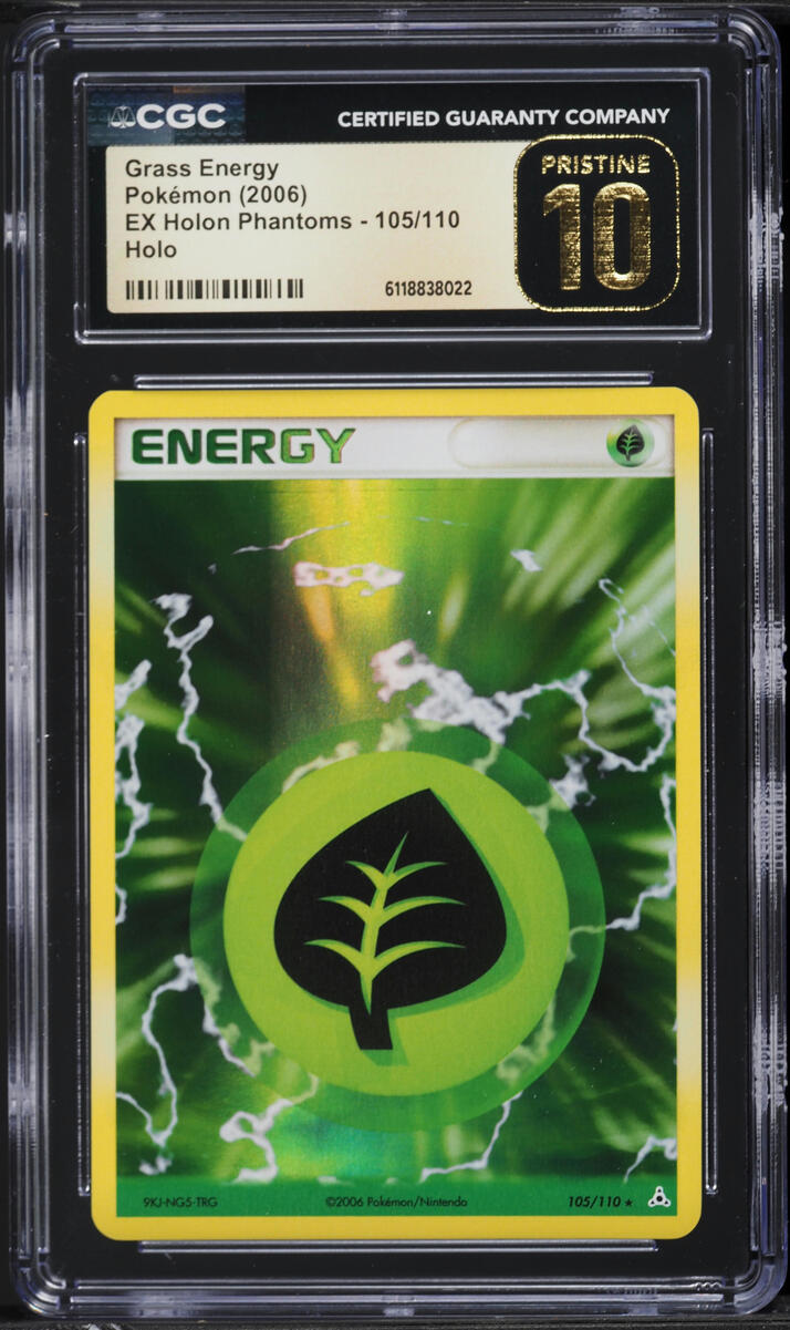 2006 Pokemon EX Holon Phantoms Holo Grass Energy #105 CGC 10 PRISTINE