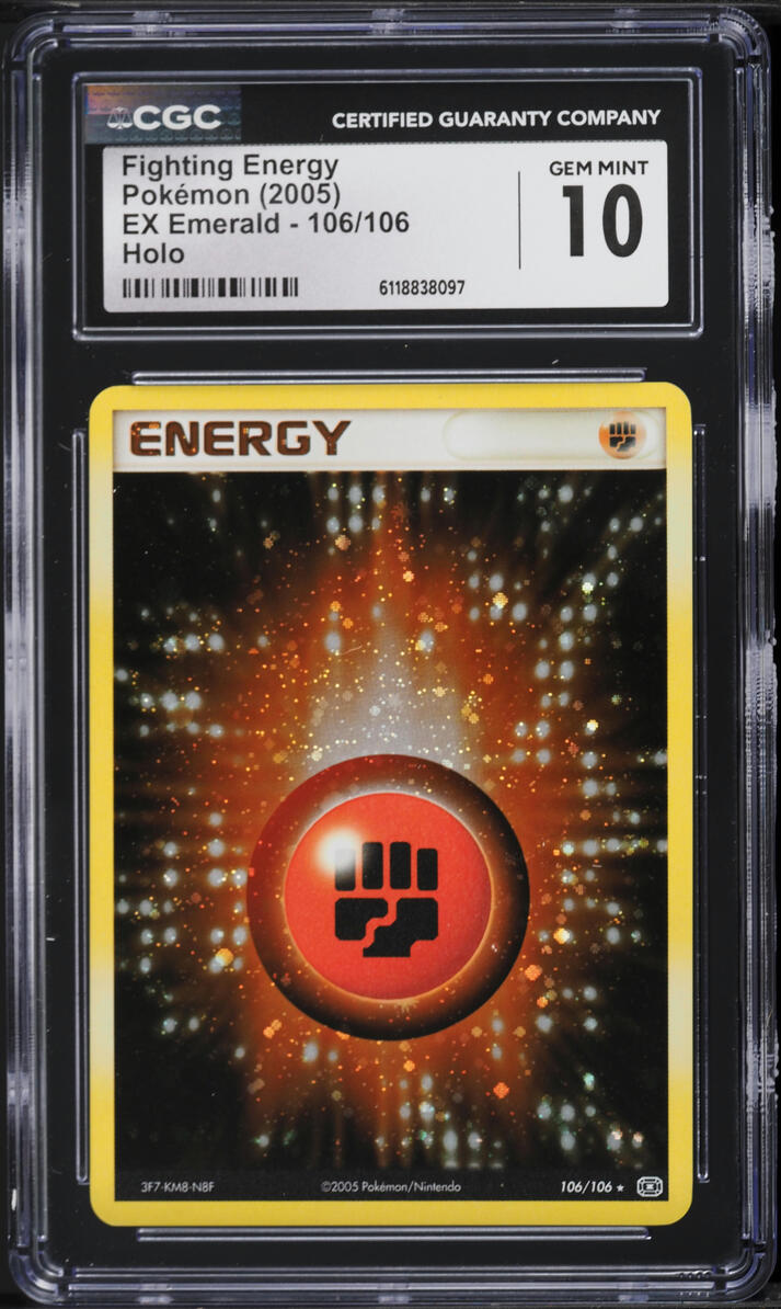 2005 Pokemon EX Emerald Holo Fighting Energy #106 CGC 10 GEM MINT