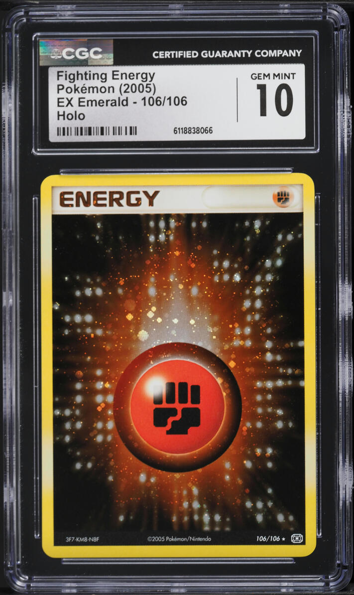2005 Pokemon EX Emerald Holo Fighting Energy #106 CGC 10 GEM MINT