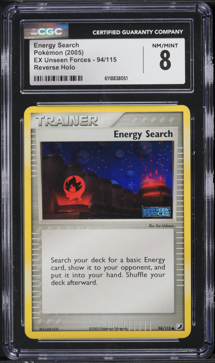 2005 Pokemon EX Unseen Forces Reverse Holo Energy Search #94 CGC 8 NM-MT