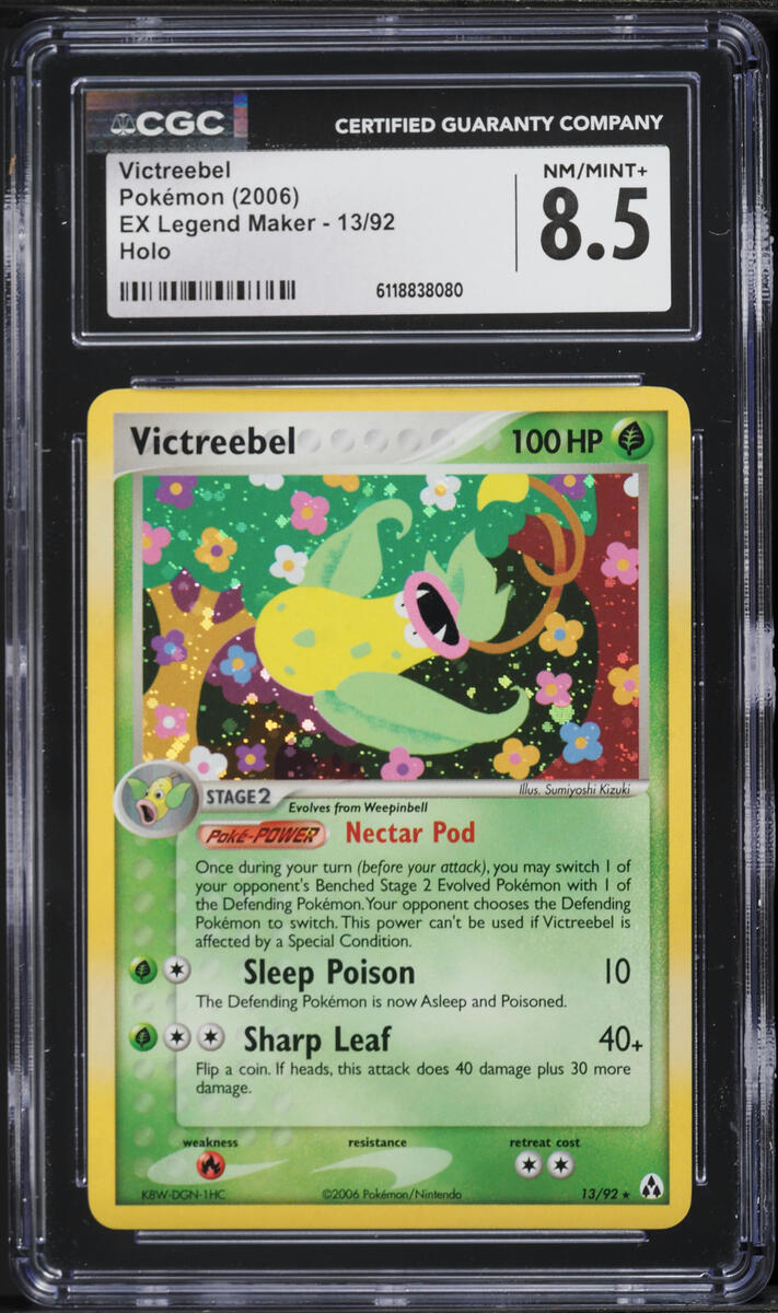 2006 Pokemon EX Legend Maker Holo Victreebel #13 CGC 8.5 NM-MT+