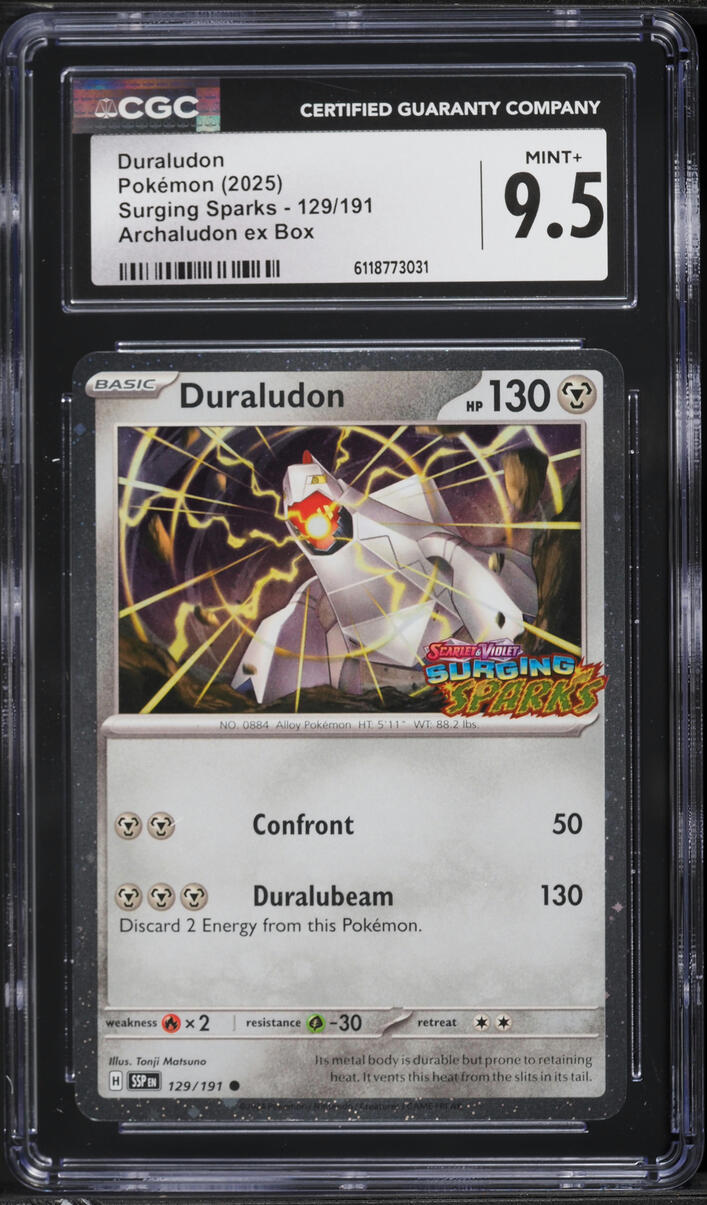 2025 Pokemon Scarlet & Violet Surging Sparks Archaludon ex Box Duraludon #129 CGC 9.5 MINT+