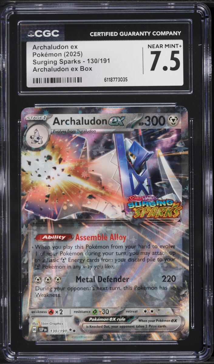 2025 Pokemon SV Surging Sparks Archaludon ex Box Archaludon EX  #130 CGC 7.5 NRMT+