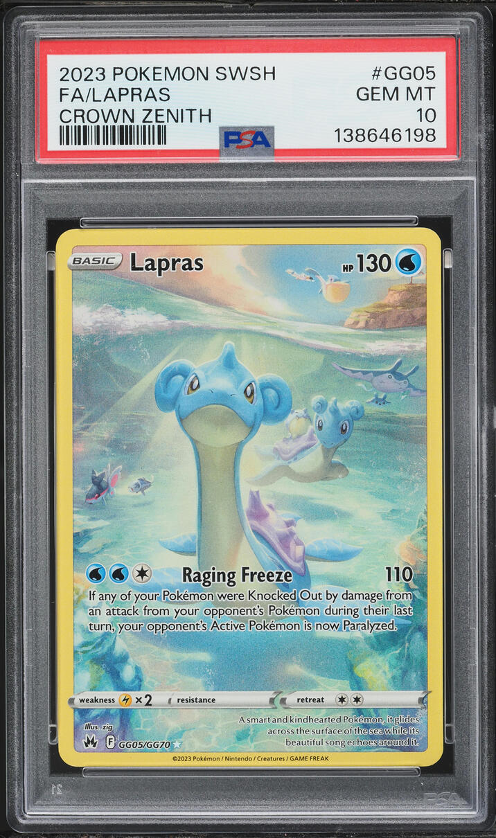 2023 Pokemon Sword & Shield Crown Zenith Alt Art Lapras #GG05 PSA 10 GEM MINT