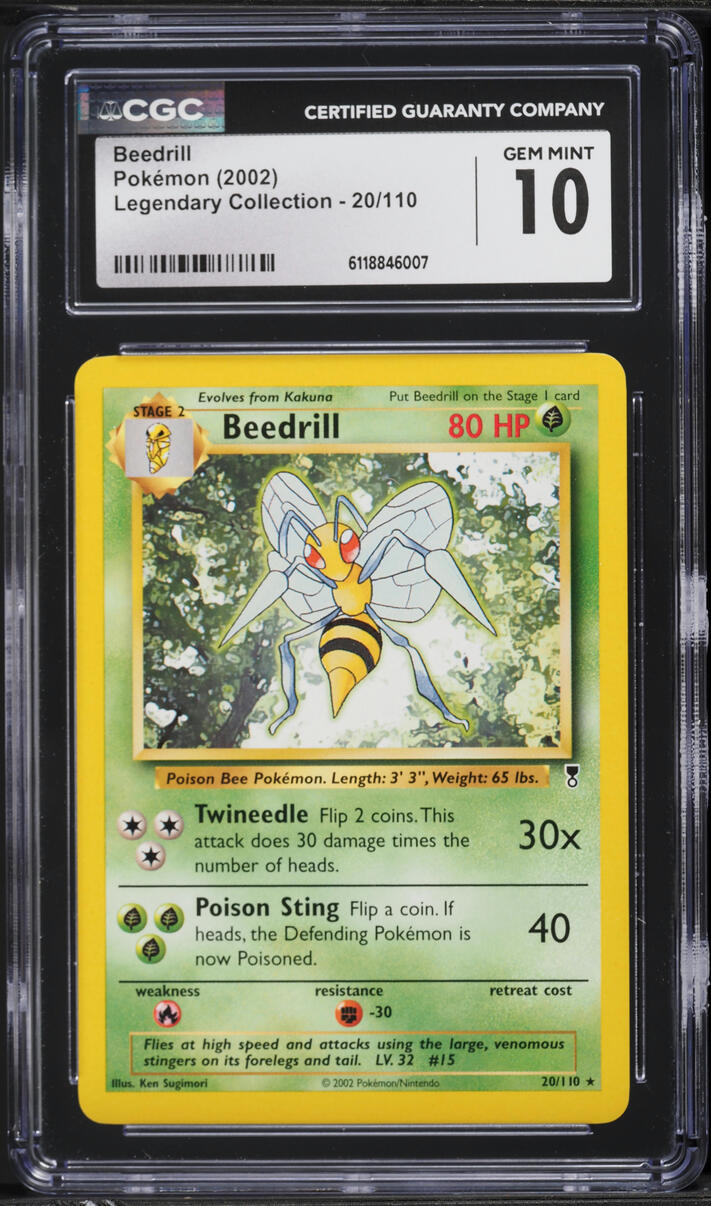 2002 Pokemon Legendary Collection Beedrill #20 CGC 10 GEM MINT