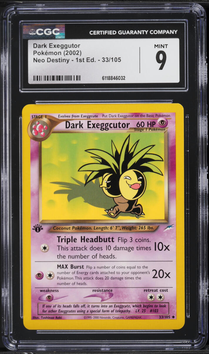 2002 Pokemon Neo Destiny 1st Edition Dark Exeggutor #33 CGC 9 MINT