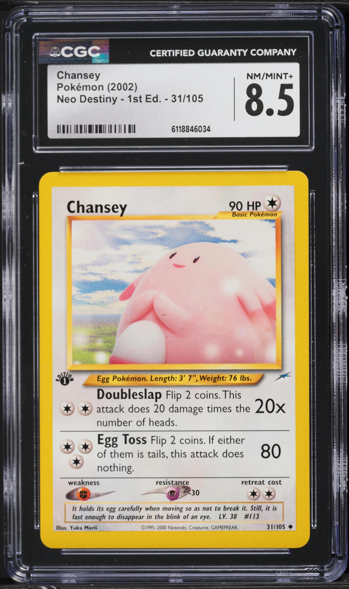 2002 Pokemon Neo Destiny 1st Edition Chansey #31 CGC 8.5 NM-MT+