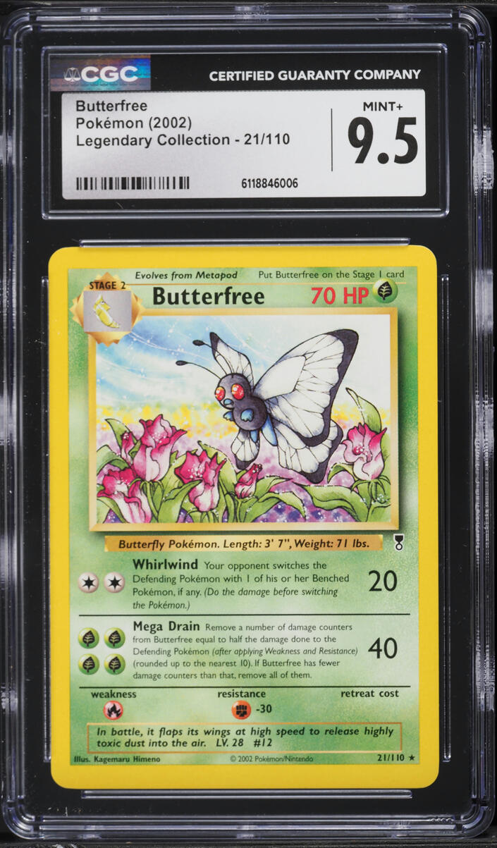 2002 Pokemon Legendary Collection Butterfree #21 CGC 9.5 MINT+