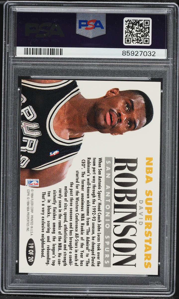 1993 Fleer NBA Superstars David Robinson #19 PSA 10 GEM MINT