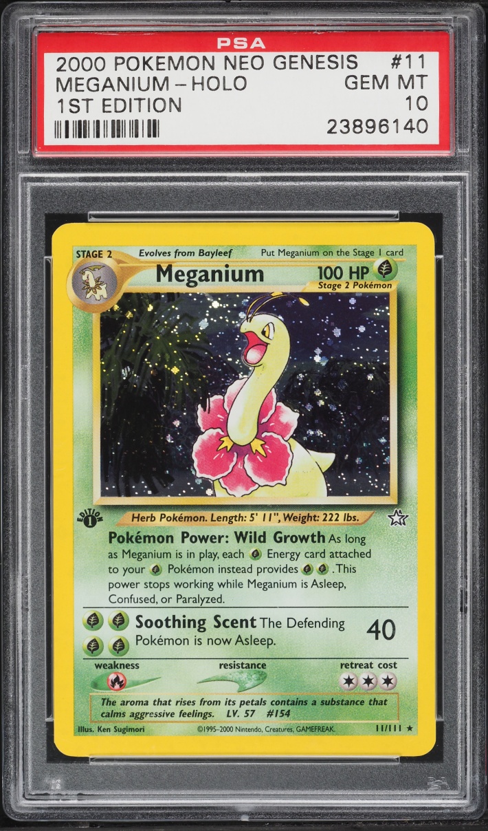 2000 Pokemon Neo Genesis 1st Edition Holo Meganium #11 PSA 10 GEM MINT