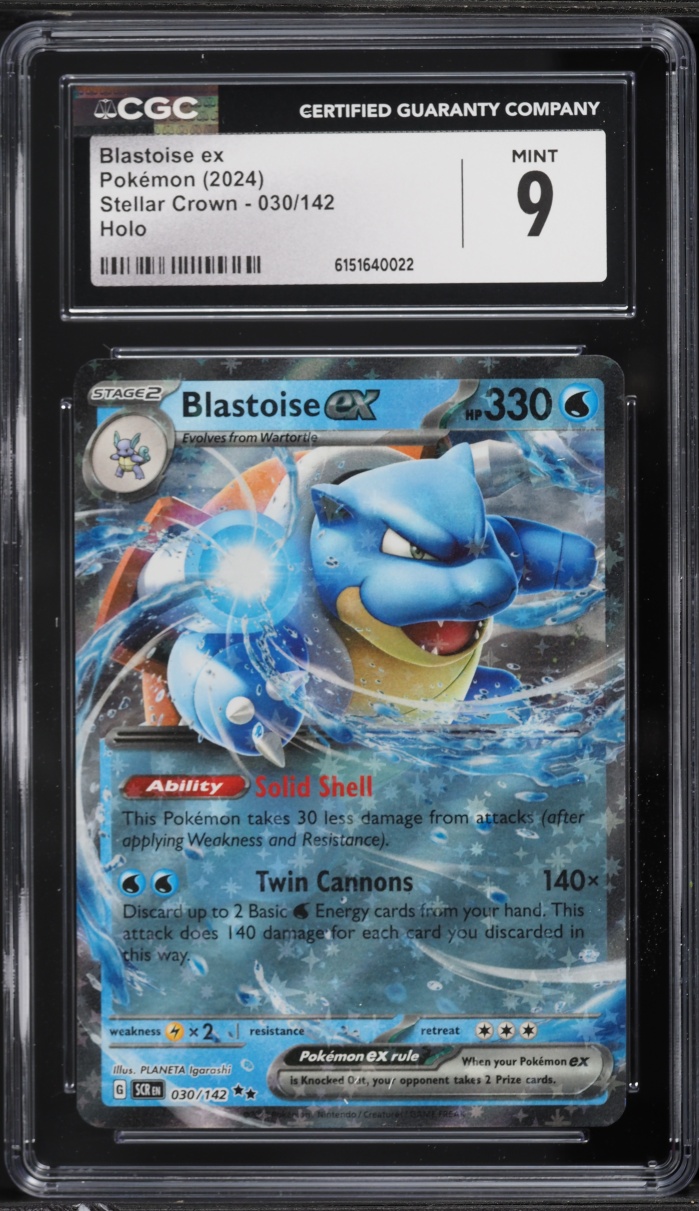 2024 Pokemon Scarlet & Violet Stellar Crown Holo Blastoise ex #30 CGC 9 MINT