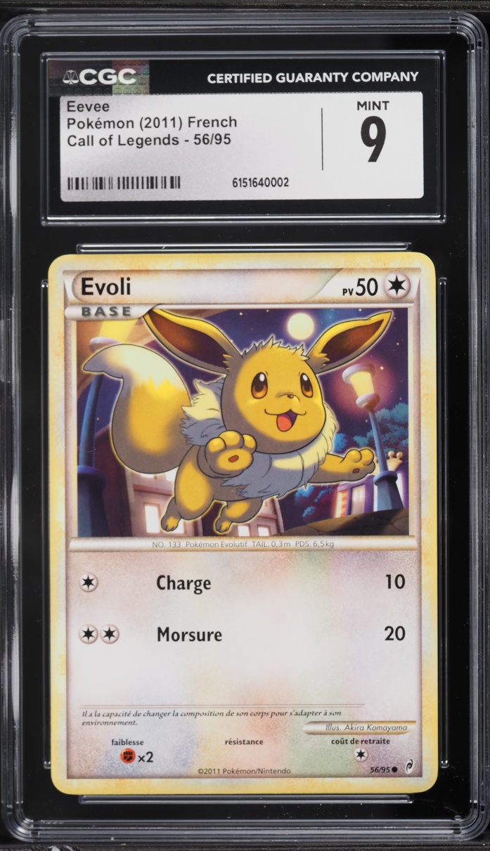 2011 Pokemon French Call Of Legends Eevee #56 CGC 9 MINT