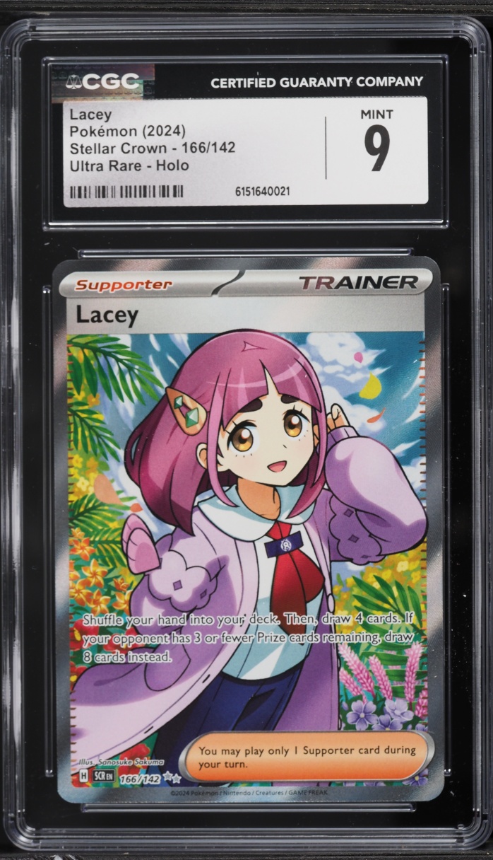 2024 Pokemon Scarlet & Violet Stellar Crown Full Art Lacey #166 CGC 9 MINT