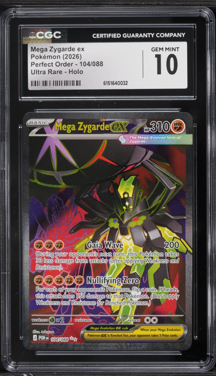 2026 Pokemon Mega Evolution Perfect Order Full Art Mega Zygarde ex #104 CGC 10 GEM MINT