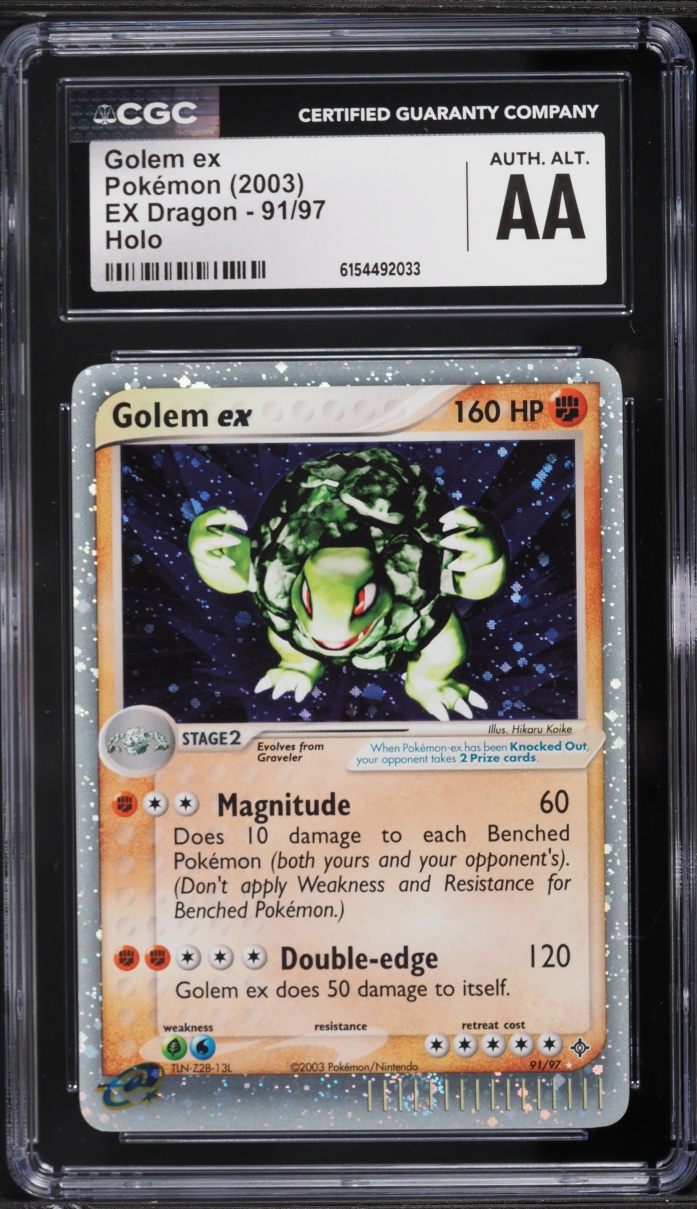 2003 Pokemon EX Dragon Holo Golem EX #91 CGC ALTERED AUTH