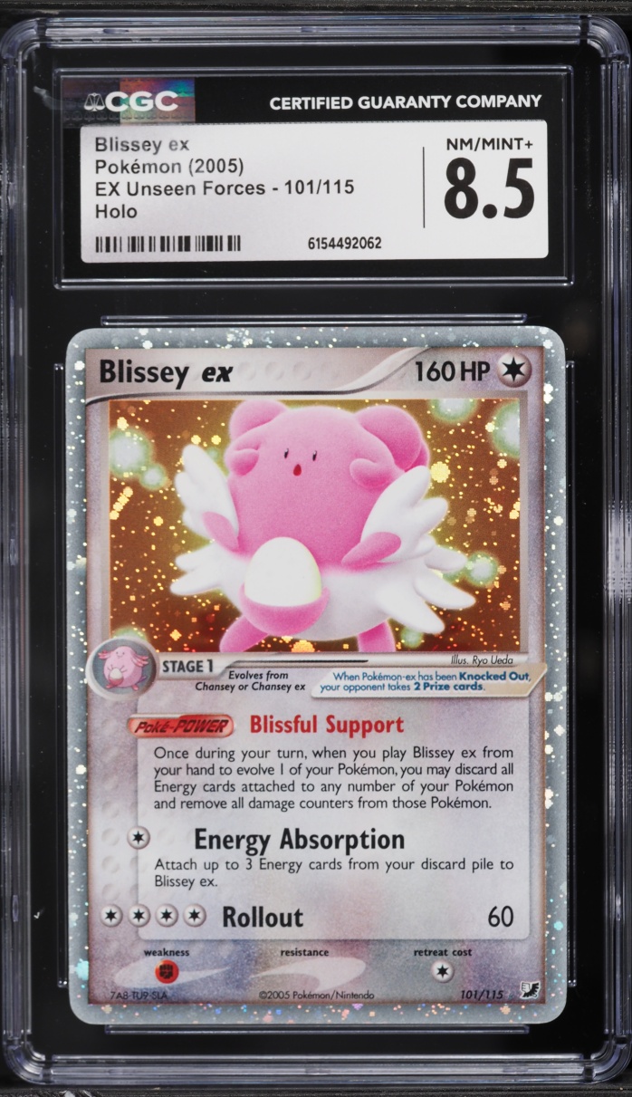 2005 Pokemon EX Unseen Forces Holo Blissey EX #101 CGC 8.5 NM-MT+