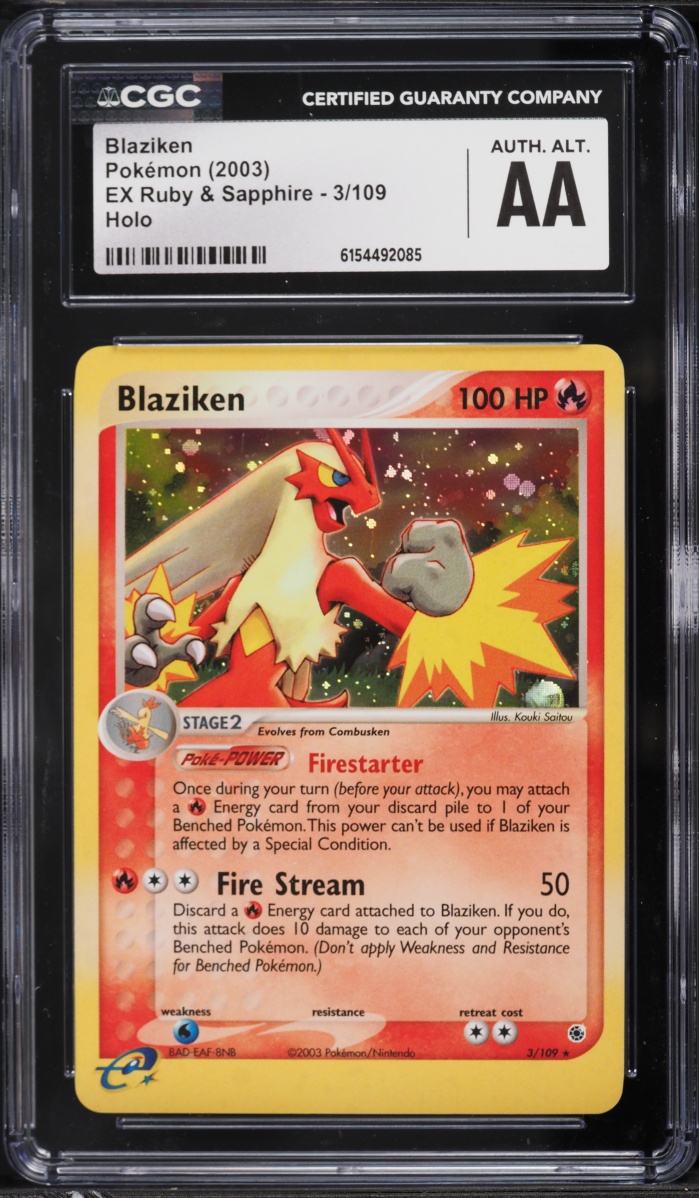 2003 Pokemon EX Ruby & Sapphire Holo Blaziken #3 CGC ALTERED AUTH