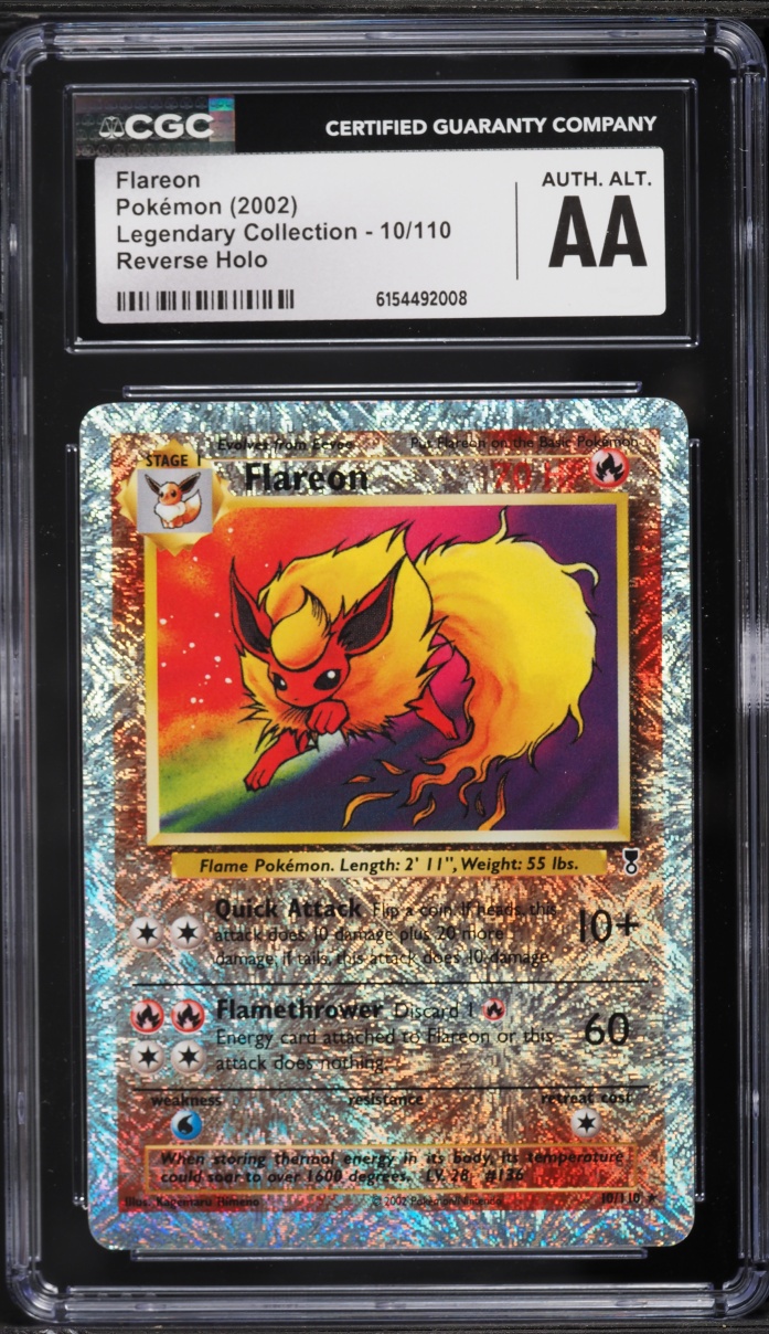 2002 Pokemon Legendary Collection Reverse Holo Flareon #10 CGC ALTERED AUTH