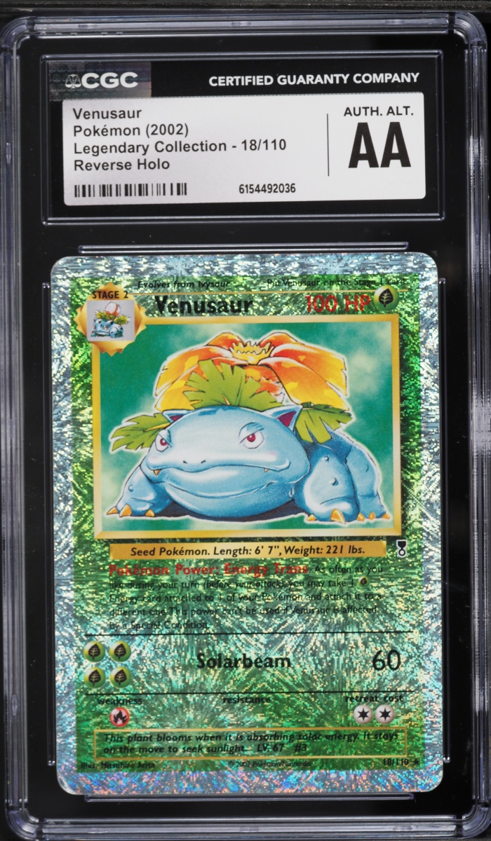 2002 Pokemon Legendary Collection Reverse Holo Venusaur #18 CGC ALTERED AUTH