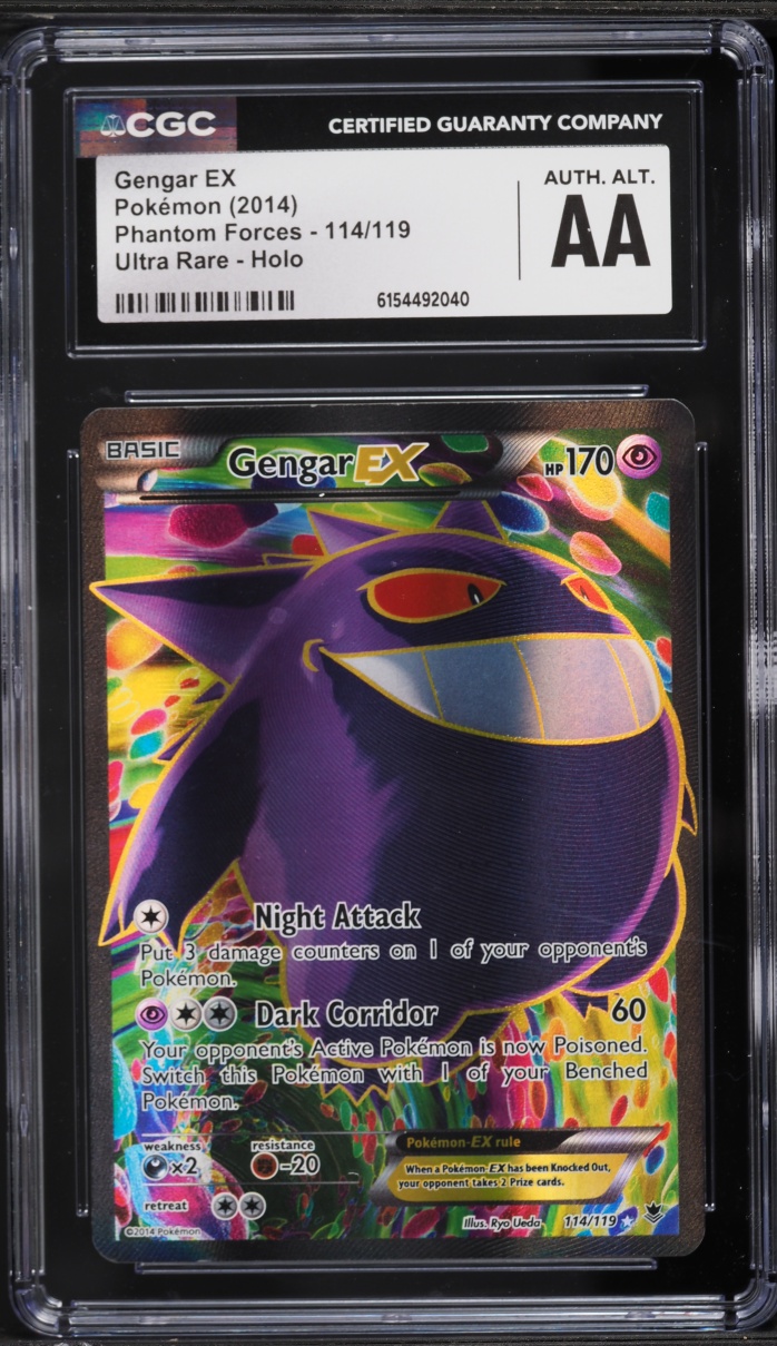2014 Pokemon XY Phantom Forces Alt Art Gengar EX #114 CGC ALTERED AUTH